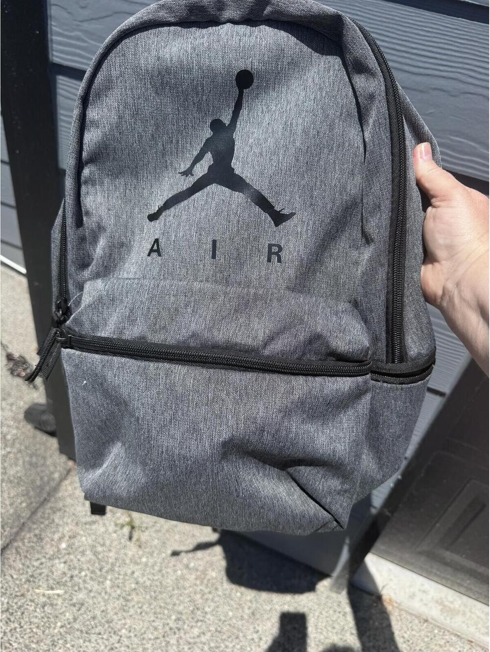 Nike Air Jordan Jumpman Gray Backpack School Book Bag Travel Daypack
